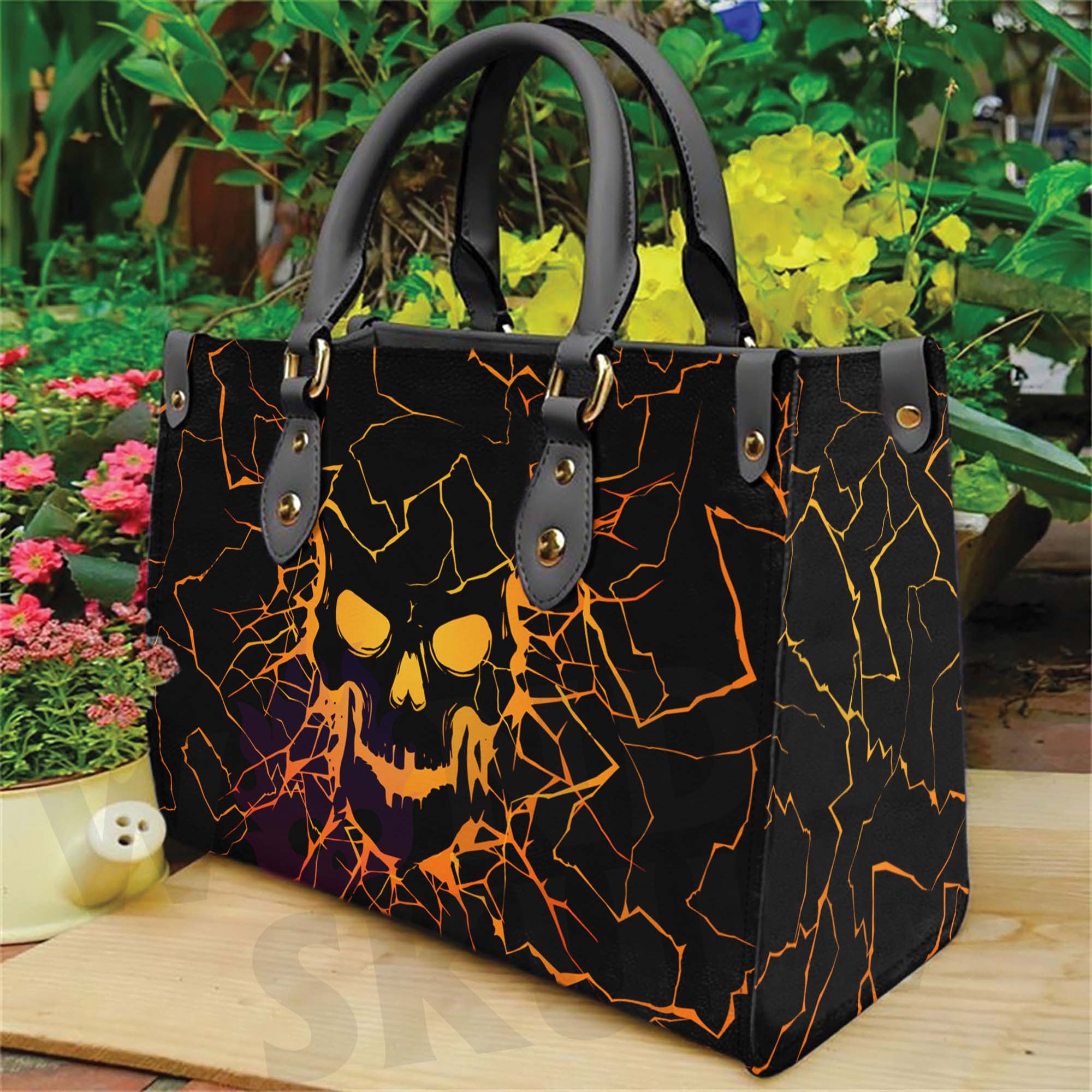 Wonder Skull structured tote bag solves the "I can't find anything in my bag" problem. The roomy interior fits your tablet, phone, wallet, water bottle, umbrella, and cosmetics — without the overstuffed look. Multiple interior pockets keep everything organized, so you're never digging around at checkout. Reinforced rivet corners and quality metal hardware ensure the bag holds up to daily use. Whether you're heading to work, running errands, or catching a flight, this tote keeps you looking put-together.
