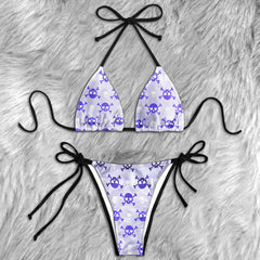 Pastel Purple Punk Skull Micro Triangle Bikini Swimsuit