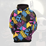 Pattern Nightmare Theme Combo Hoodie and Leggings - Dark and edgy matching set with skull designs for a unique and stylish look.
