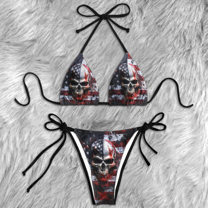 Scary Skull Flag Micro Triangle Bikini Swimsuit - Wonder Skull