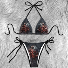Breaching Undead Skull Micro Triangle Bikini Swimsuit