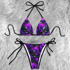 Mystic Night Skull Purple Micro Triangle Bikini Swimsuit