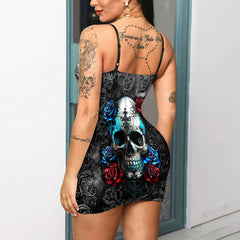 Express your personal style with the Hot Gothic Dress, a timeless piece featuring a unique Watercolor Skull Rose Floral, perfect for enhancing your daily fashion routine.