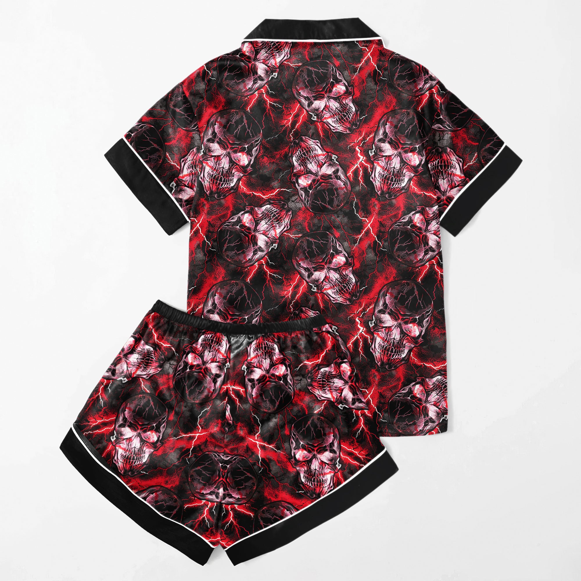 Chic and stylish women's pajama set with unique design prints and statement sleeves, Soft and luxurious fabrics make this pajama set perfect for bedtime or lounging at home.
