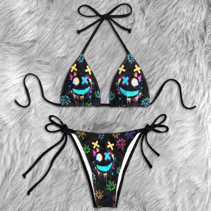 Electric Dream Haze Skull Micro Triangle Bikini Swimsuit