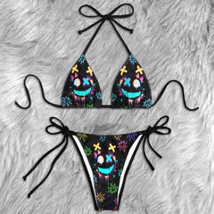 Electric Dream Haze Skull Micro Triangle Bikini Swimsuit