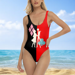 One Piece Bikini Dual Fate Silhouette Art Print Swimwear