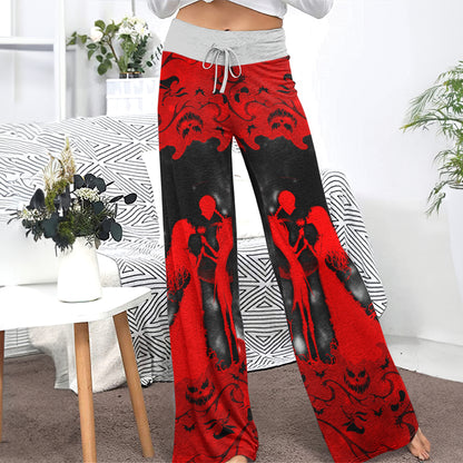 Red Couple Nightmare Women's High-waisted Wide Leg Pants