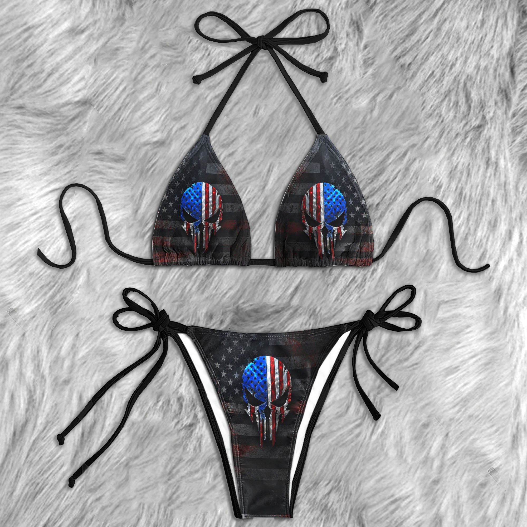 Dark Patriot Combat Micro Triangle Bikini Swimsuit