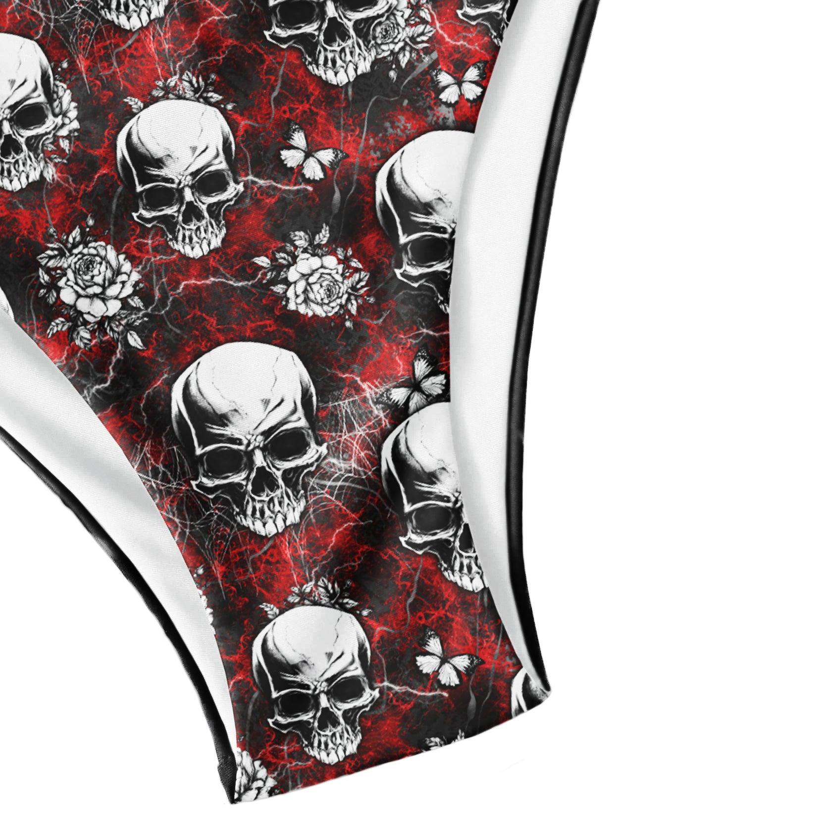 Skull Gothic Pattern Micro Triangle Bikini Swimsuit - Wonder Skull