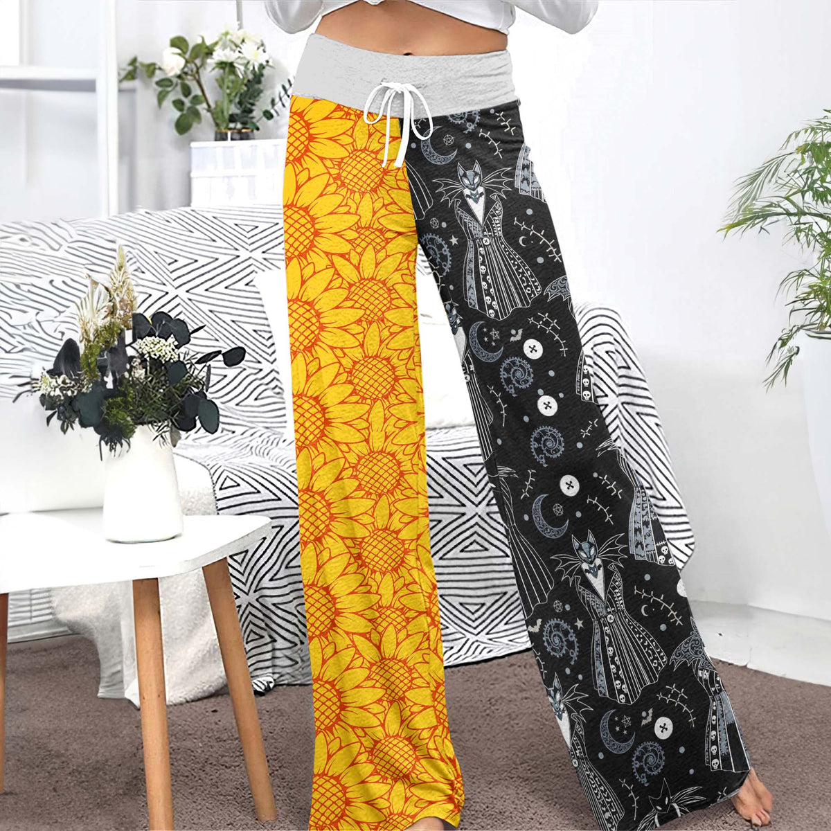 Midnight Gothic Carnival Women's High-waisted Wide Leg Pants