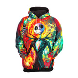 Colorful Paint Nightmare Art Combo Hoodie and Leggings - Dark and edgy matching set with skull designs for a unique and stylish look.