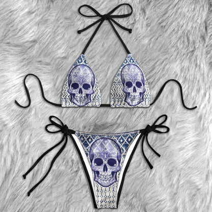 Aztec Skull Art Micro Triangle Bikini Swimsuit - Wonder Skull