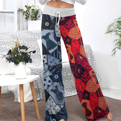 Shadow Stone Patchwork Women's High-waisted Wide Leg Pants