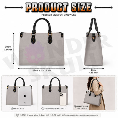 Spooky Green Shamrock Structured Tote Bag Multi-Pocket Handbag