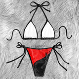 Red Black Emo Skull Micro Triangle Bikini Swimsuit - Wonder Skull