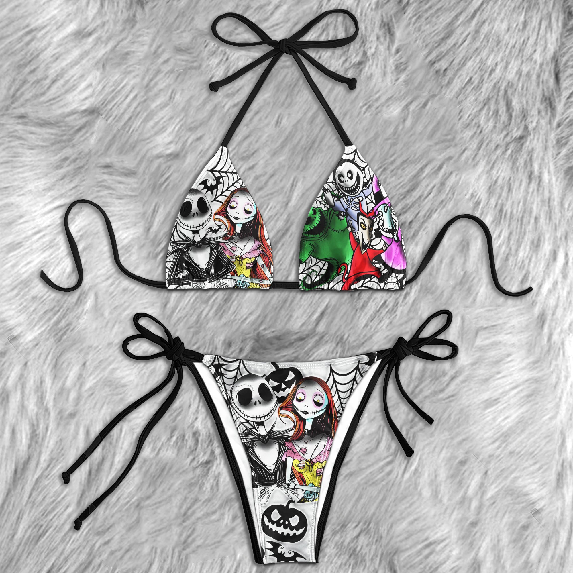 Art Movie Theme Micro Triangle Bikini Swimsuit - Wonder Skull