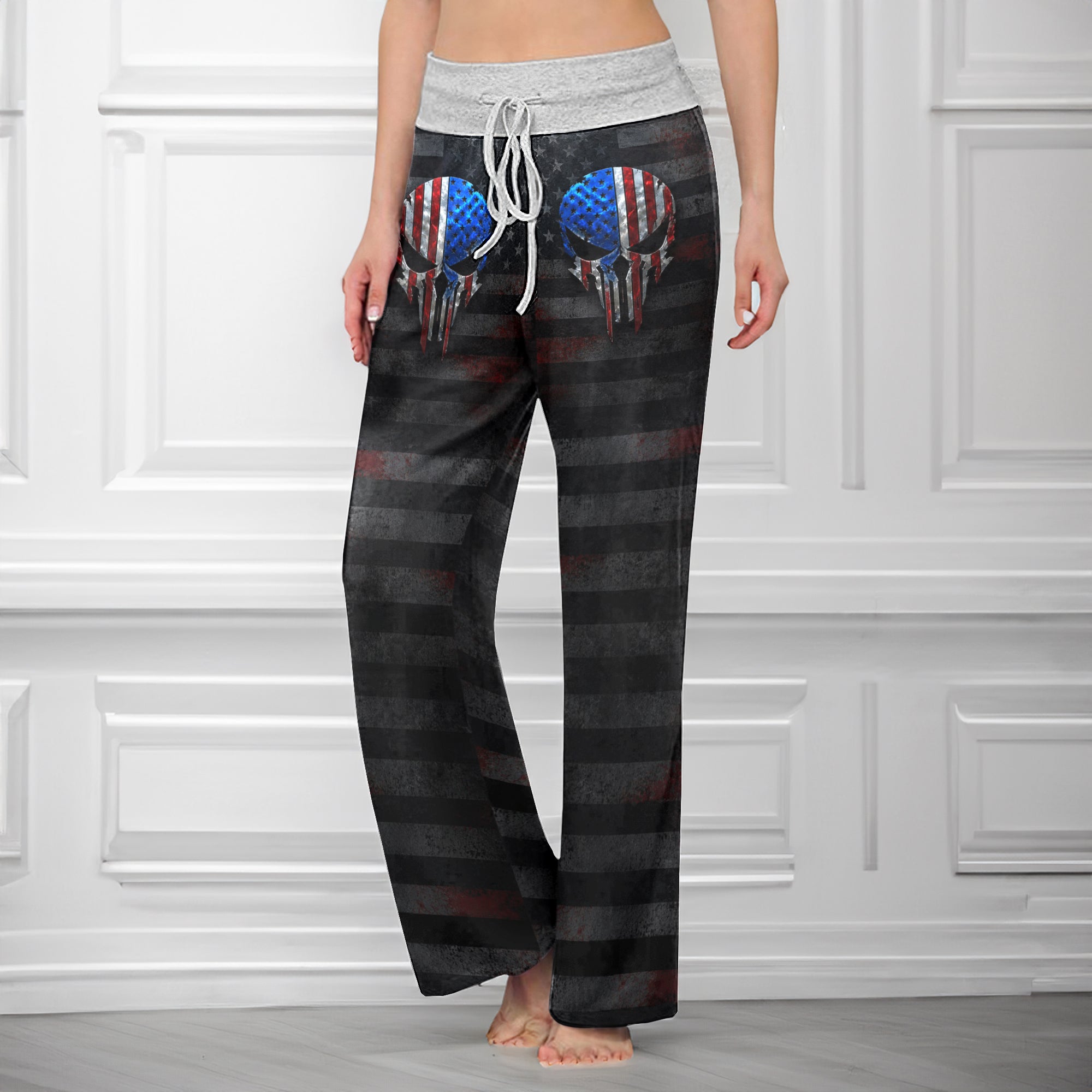 Rebel Patriot Track Art Women's High-waisted Wide Leg Pants