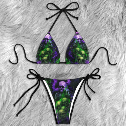 Chained Souls Skull Micro Triangle Bikini Swimsuit