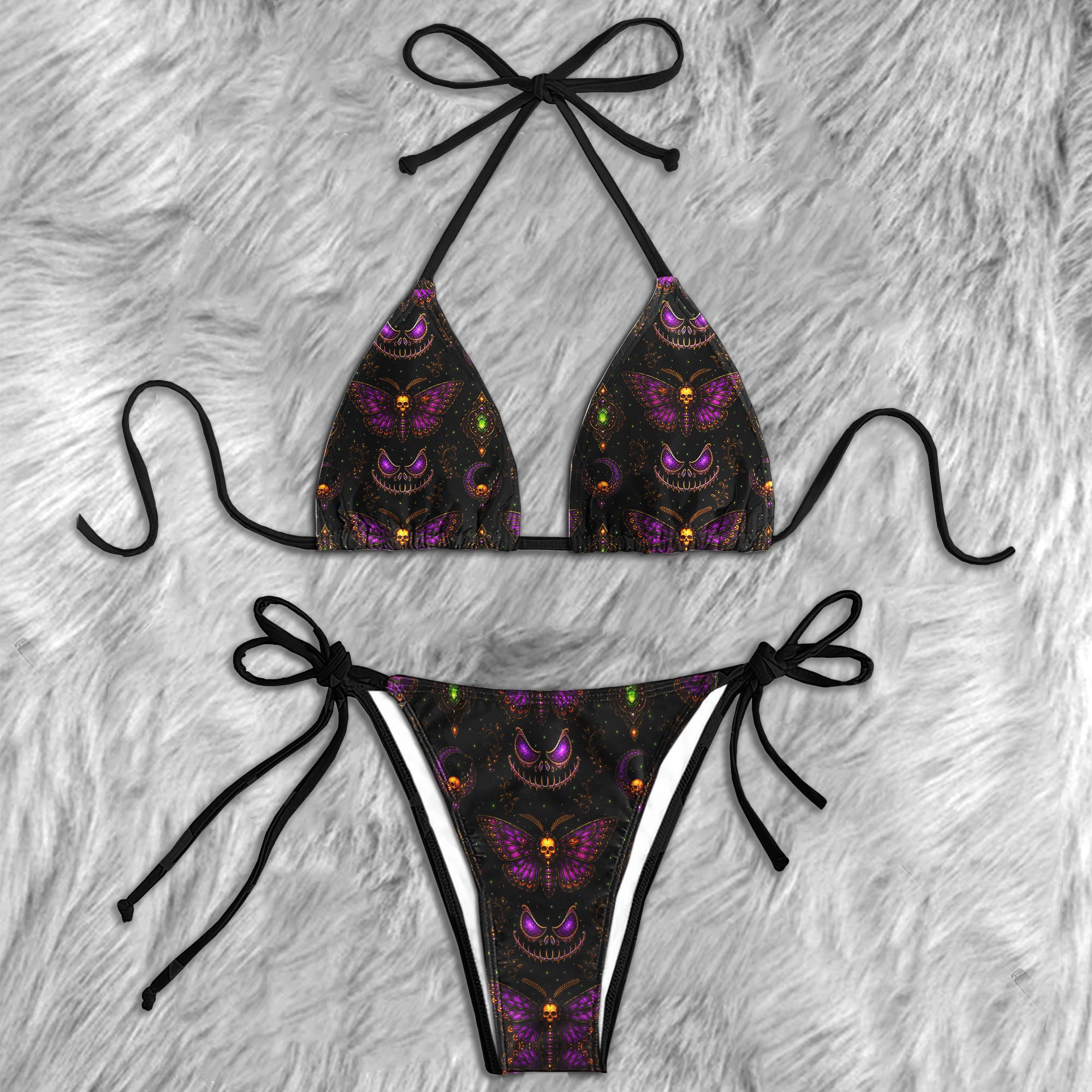 Celestial Skull Magic Pattern Micro Triangle Bikini Swimsuit