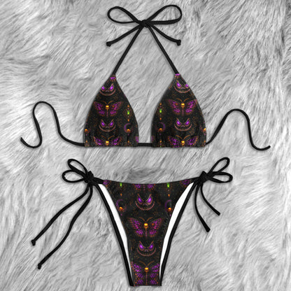 Celestial Skull Magic Pattern Micro Triangle Bikini Swimsuit