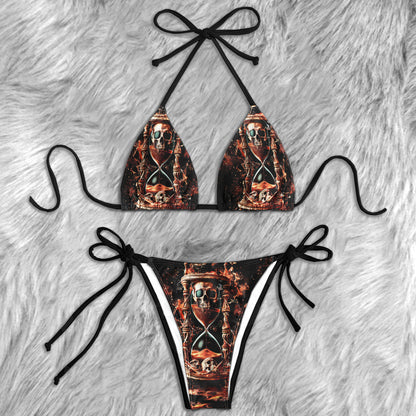 Skull Hourglass Art Micro Triangle Bikini Swimsuit - Wonder Skull