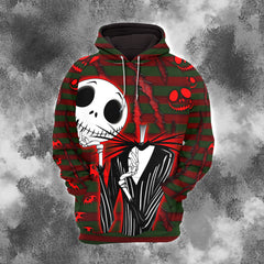 Women Hoodie and Leggings, Red Scary Skeleton Outwear Pants Outfit