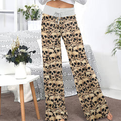 Vintage Skull Pile Wall Women's High-waisted Wide Leg Pants