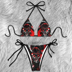 Liquid Shadow Skull Micro Triangle Bikini Swimsuit