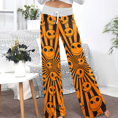 Radiant Reaper Pattern Women's High-waisted Wide Leg Pants
