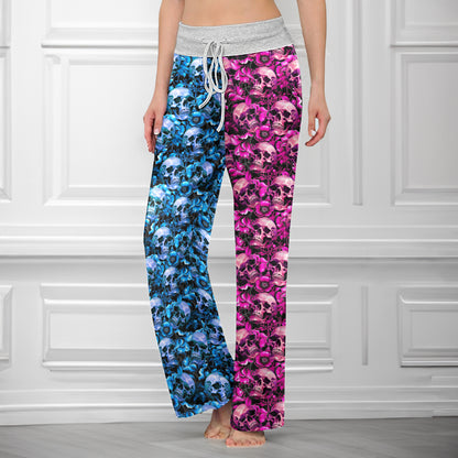 Neon Phantasm Skull Garden Women's High-waisted Wide Leg Pants