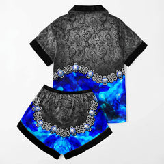 Abstract Gothic Art Women's Pajama Sets Top Sleeve & Short Bottom