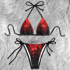 Chained Hell Skull Art Micro Triangle Bikini Swimsuit