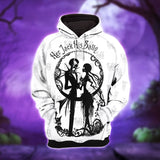 Black White Nightmare Couple Combo Hoodie and Leggings - Dark and edgy matching set with skull designs for a unique and stylish look.