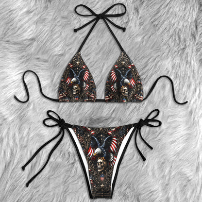Freedom Warrior Eagle Badge Micro Triangle Bikini Swimsuit