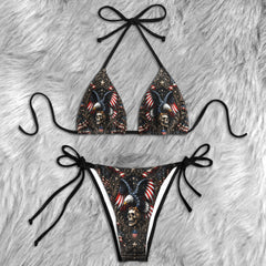 Freedom Warrior Eagle Badge Micro Triangle Bikini Swimsuit
