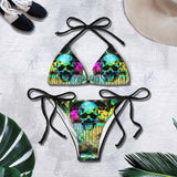 Mega Skull Blue Micro Triangle Bikini Swimsuit - Wonder Skull