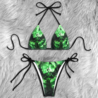 Green Nightmare Art Micro Triangle Bikini Swimsuit