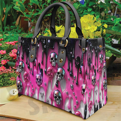 Wonder Skull structured tote bag solves the "I can't find anything in my bag" problem. The roomy interior fits your tablet, phone, wallet, water bottle, umbrella, and cosmetics — without the overstuffed look. Multiple interior pockets keep everything organized, so you're never digging around at checkout. Reinforced rivet corners and quality metal hardware ensure the bag holds up to daily use. Whether you're heading to work, running errands, or catching a flight, this tote keeps you looking put-together.