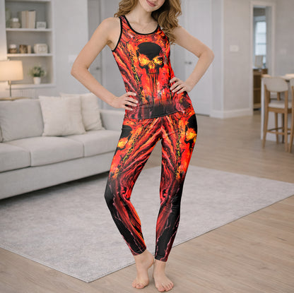 Molten Rage Scarlet Skull Tanktop and Leggings