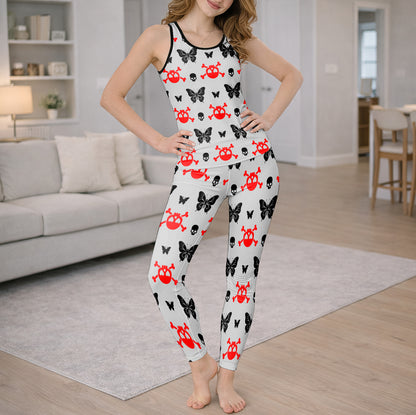 Shadow Sliver Skull Pattern Tanktop and Leggings