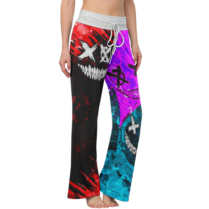 Yin Yang Psycho Horror Women's High-waisted Wide Leg Pants | Wonder Skull