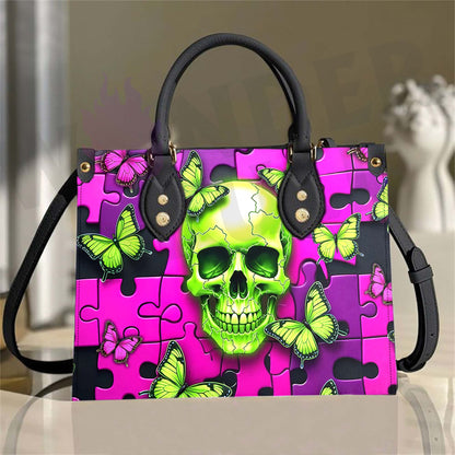 Wonder Skull structured tote bag solves the "I can't find anything in my bag" problem. The roomy interior fits your tablet, phone, wallet, water bottle, umbrella, and cosmetics — without the overstuffed look. Multiple interior pockets keep everything organized, so you're never digging around at checkout. Reinforced rivet corners and quality metal hardware ensure the bag holds up to daily use. Whether you're heading to work, running errands, or catching a flight, this tote keeps you looking put-together.