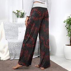 Dark Skull Horror Gothic Women's High-waisted Wide Leg Pants | Wonder Skull