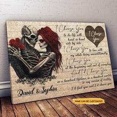 To Do Life - Custom Personalized Names Gothic Skull And Roses Canvas