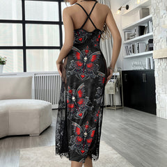Fantasy Gothic Skull Butterfly Women's Lace Cami Sleepwear