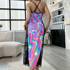 Pastel Dream Skull Drip Lace Cami Sleepwear