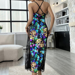 Abstract Butterfly Skull Women's Lace Cami Sleepwear
