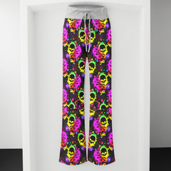 Radical Retro Grunge Skull Women's High-waisted Wide Leg Pants