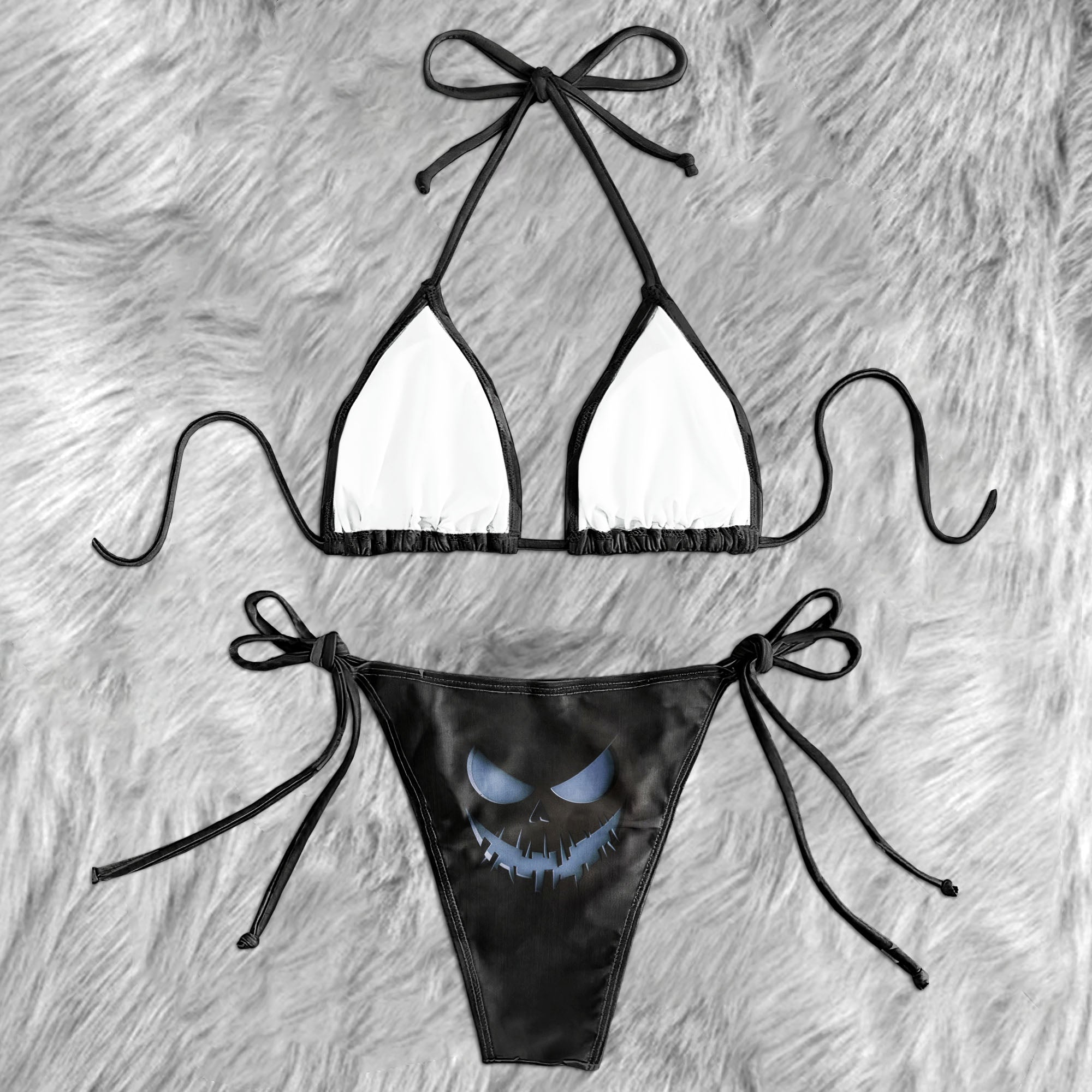 Dark Aesthetic Evil Micro Triangle Bikini Swimsuit